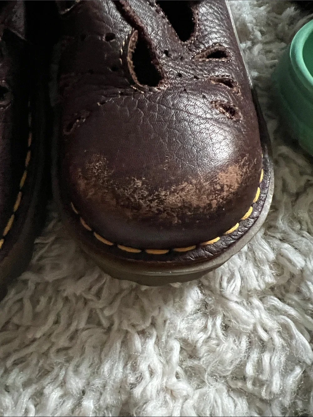 Dr. Martens Kids Brown Leather T-Strap Mary Janes